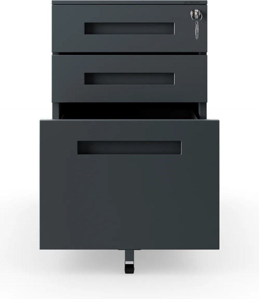 Kontenerek pod biurko antracytowy, 390x600x500 mm: KATE