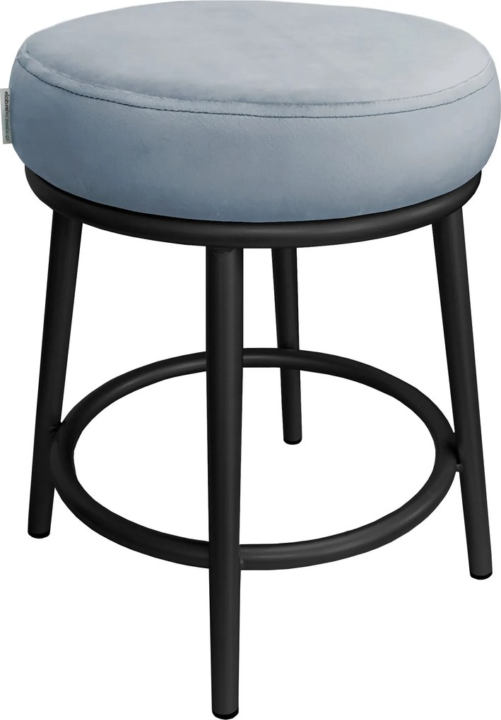 Taboret Ben tkanina Welur stelaż metalowy STOŁEK LOFT