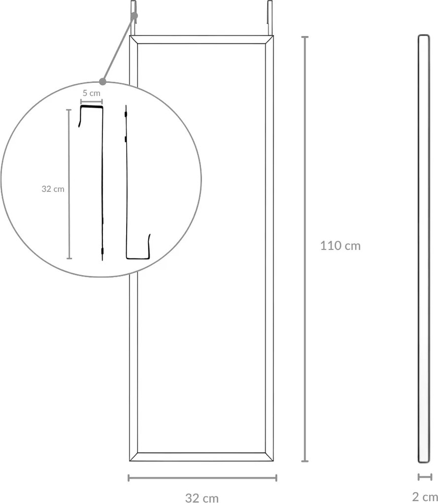 Lustro na drzwi AINA, 36 x 110 cm