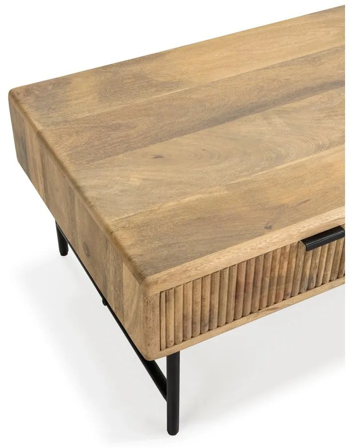 Stolik z litego drewna mango w naturalnym kolorze 60x120 cm Mundra – MOME