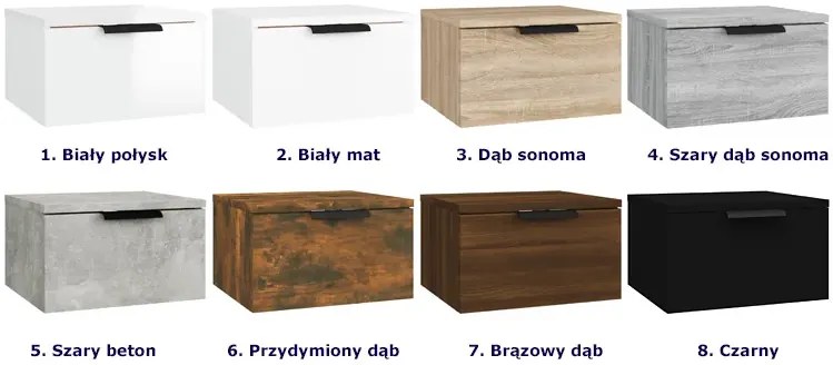Wisząca szafka nocna przydymiony dąb N1-M09