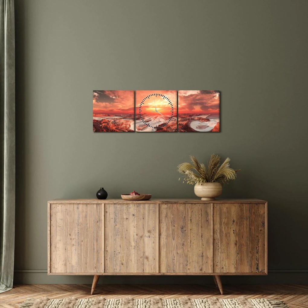 Obraz - Mars (z zegarem) (90x30 cm)