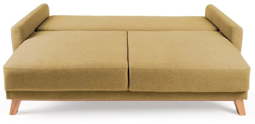 Żółta sofa rozkładana Bonami Selection Pop