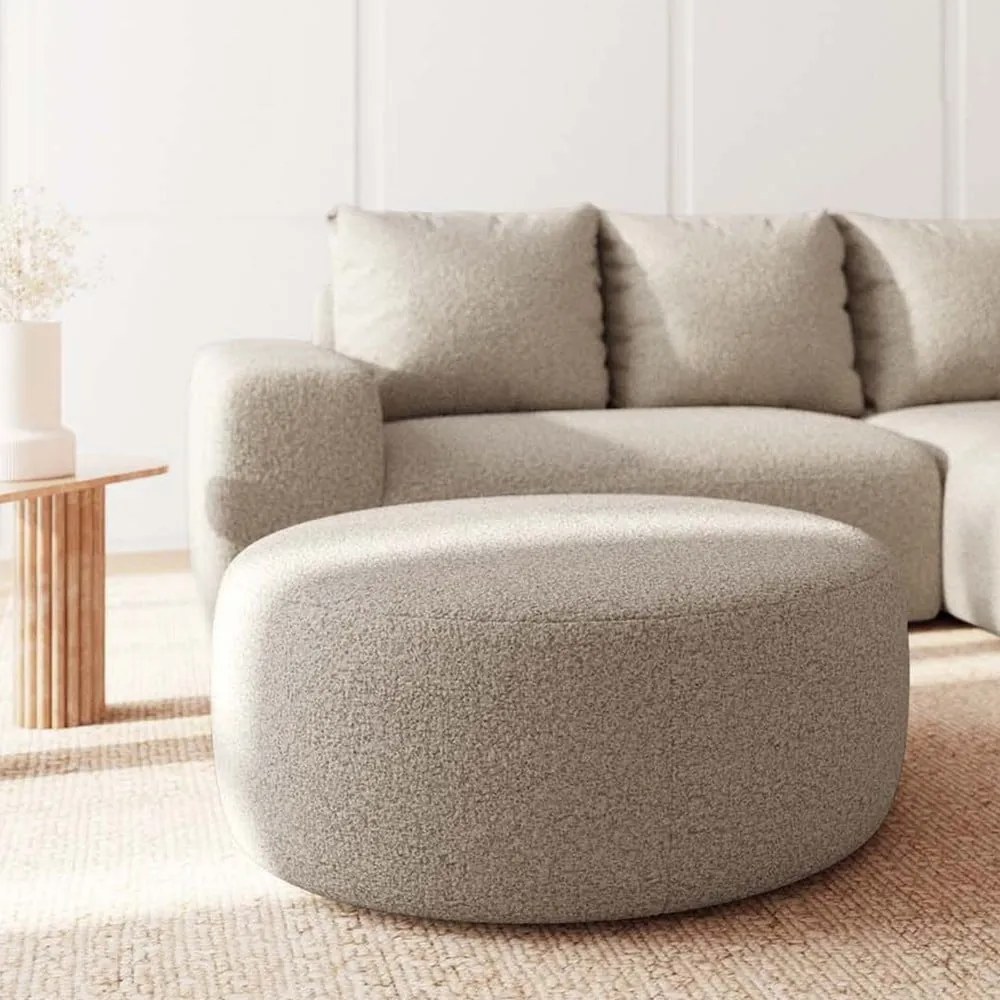 Beżowy podnóżek z materiału bouclé Monce – Rodier