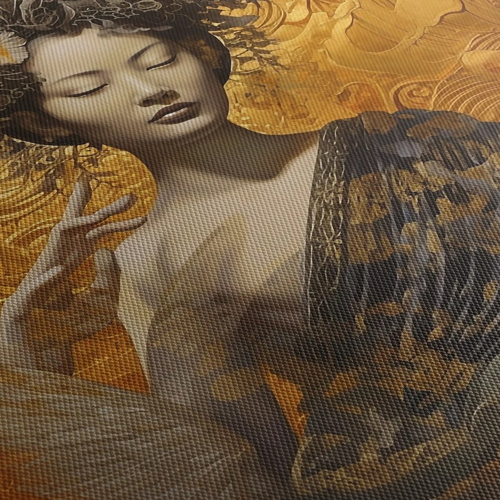 Obraz - Japonka (z zegarem) (90x30 cm)