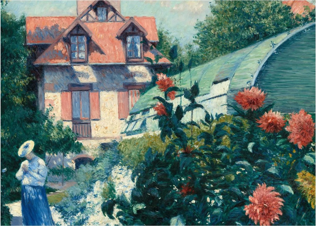 Obraz - Gustave Caillebotte, Dahlias, Garden at Petit Gennevilliers, reprodukcje (70x50 cm)