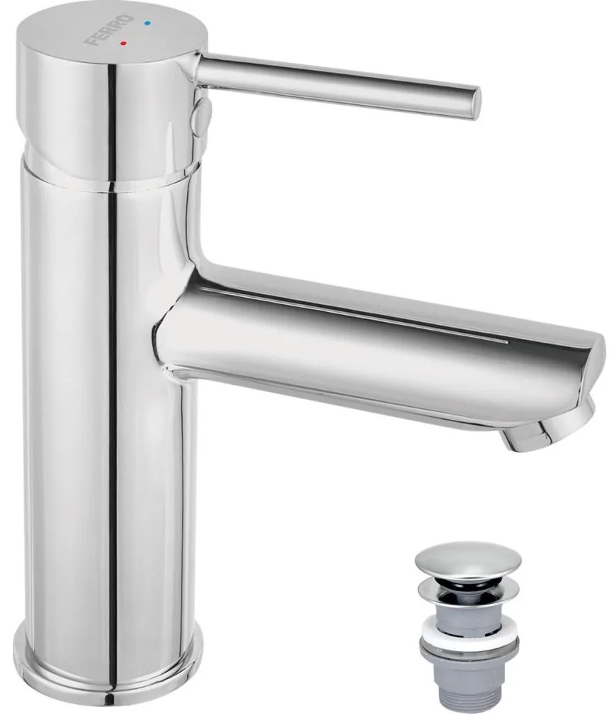 FERRO - Bateria umywalkowa + odpływ FIESTA chrom błyszczący