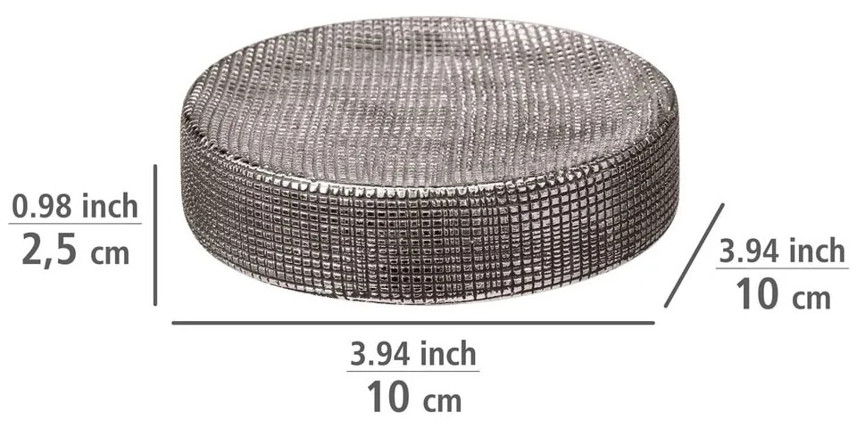 Ceramiczna mydelniczka w kolorze srebra Rivara – Wenko