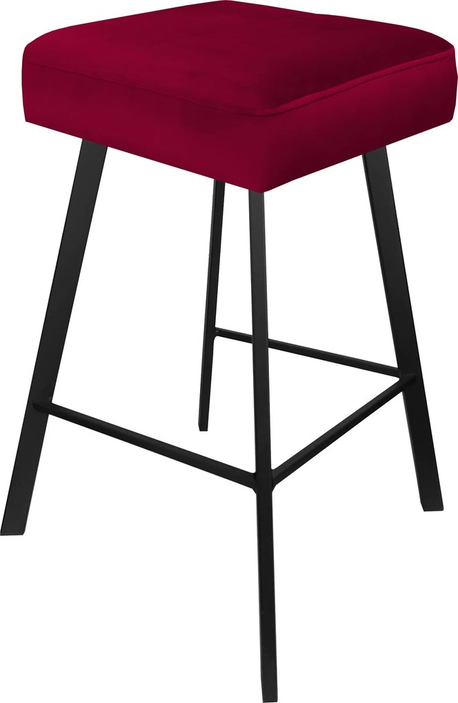 Hoker MAX krzesło barowe tkanina Welur podstawa metalowa : Kolor nogi - Czarna profil, Kolor tkaniny - VELVET - MG31, Typ siedziska - Siedzisko stałe