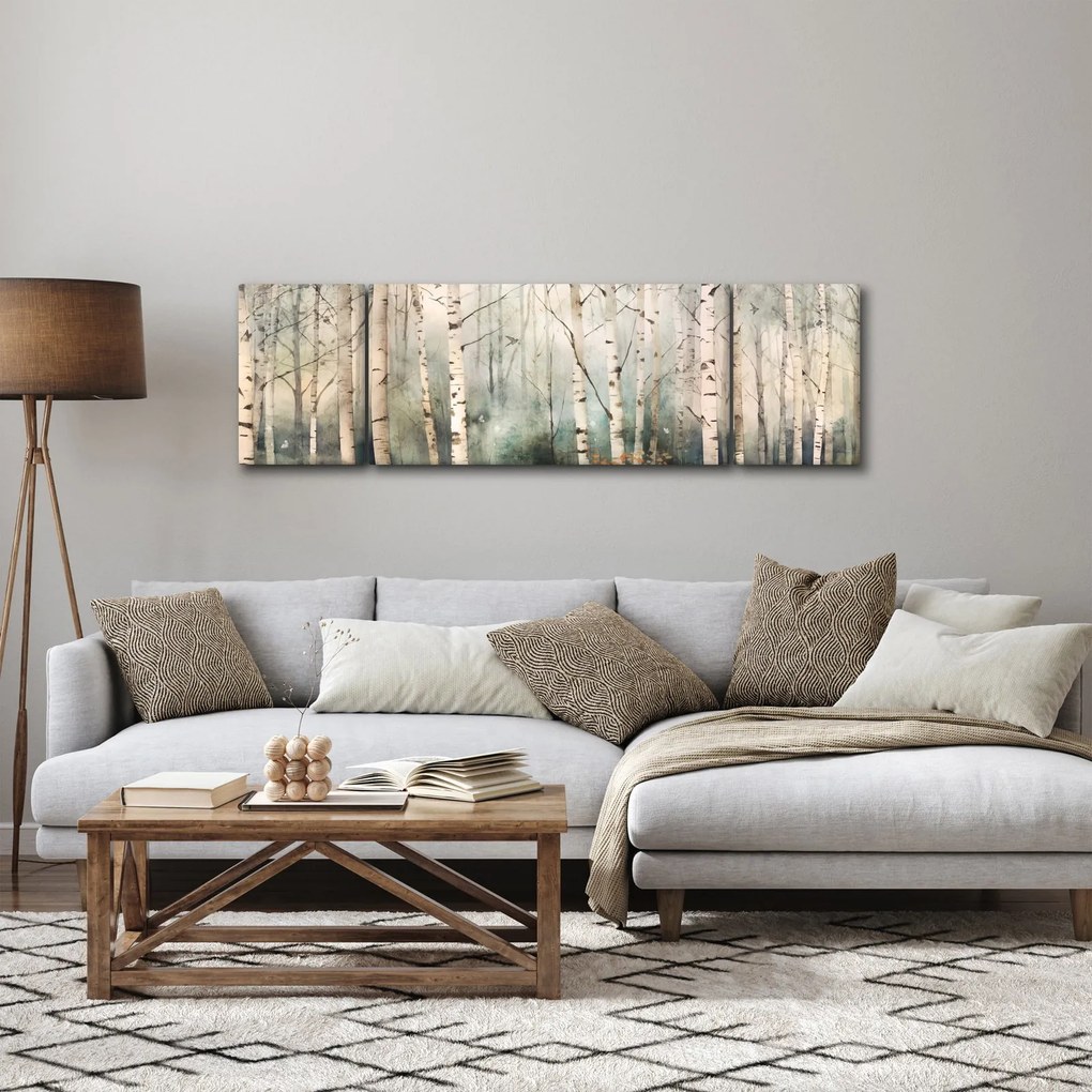 Obraz - Rysowanie wzoru lasu (170x50 cm)