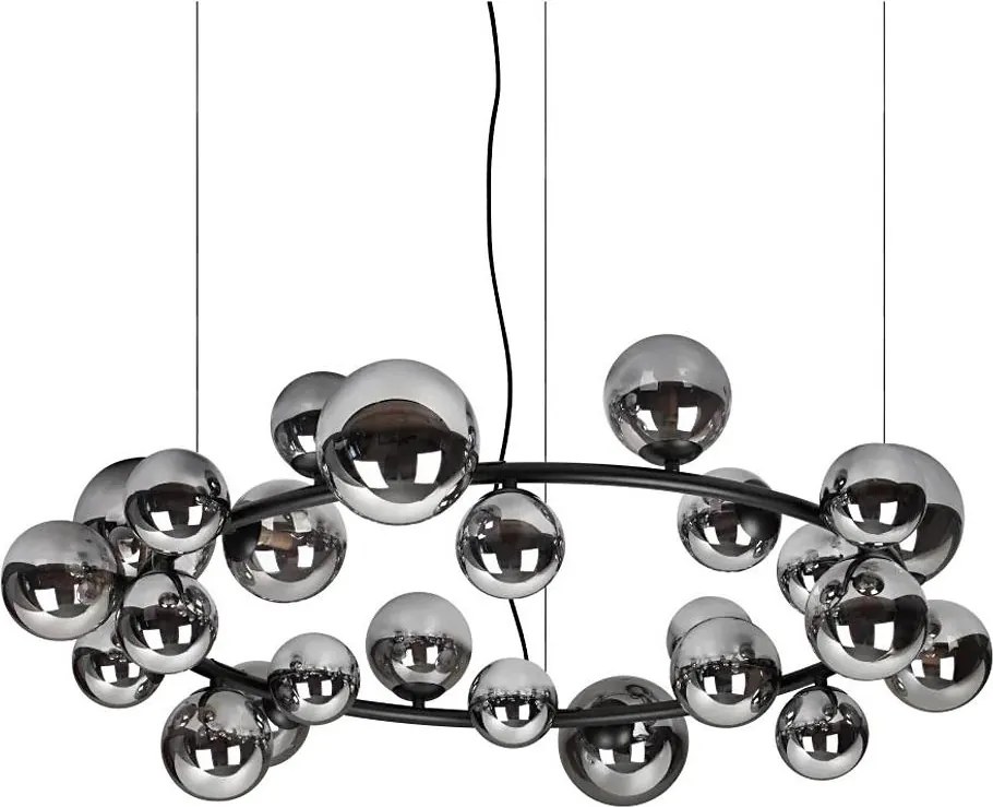 Ideal Lux - Żyrandol LED na lince PERLAGE 25xG9/3W/230V 110 cm czarny/przydymiony