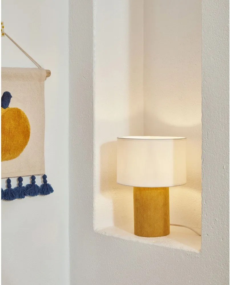 Musztardowo-biała lampka dziecięca Bianella – Kave Home