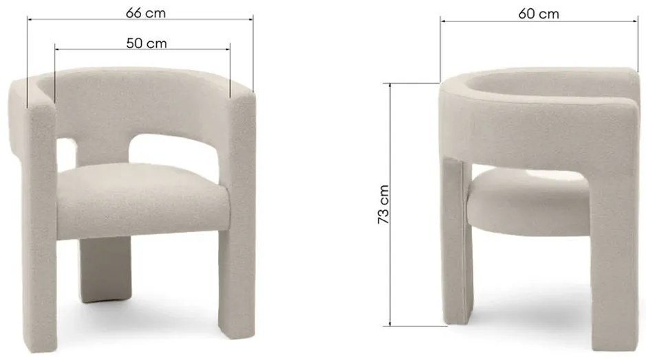 Beżowoszary designerski fotel ALPHA LOOP