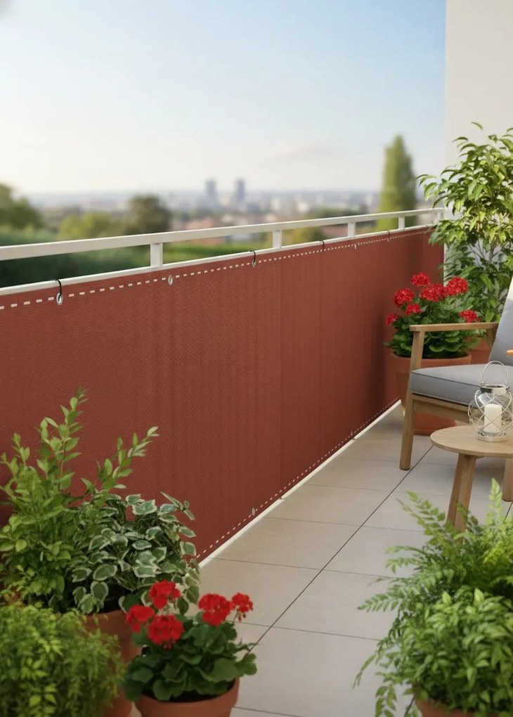 Klasyczny parawan ogrodowy na balkon terakota A9-C80