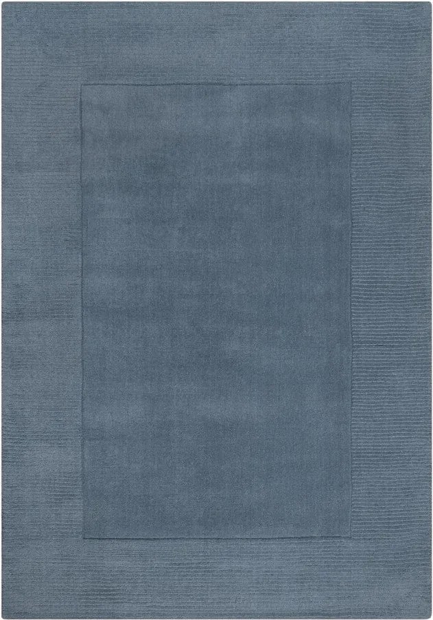 Ciemnoniebieski wełniany dywan tkany ręcznie 200x290 cm Textured Wool Border – Flair Rugs