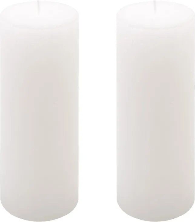 Zestaw świec rustykalnych, 20 cm, Ø 7,5 cm, biały, 2 szt.