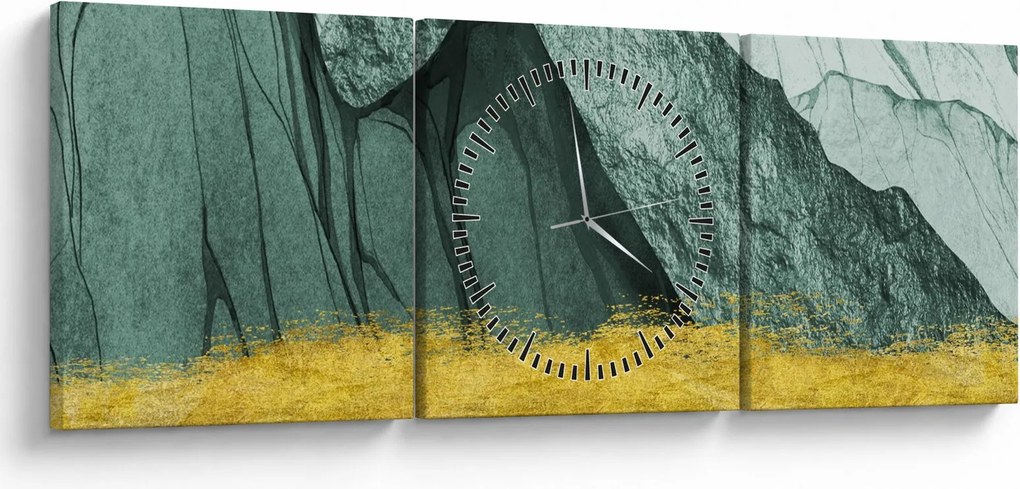 Obraz - Emerald Mountains N⁰2 (z zegarem) (90x30 cm)