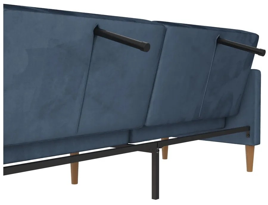 Niebieska aksamitna rozkładana sofa 207 cm Lilly – Støraa