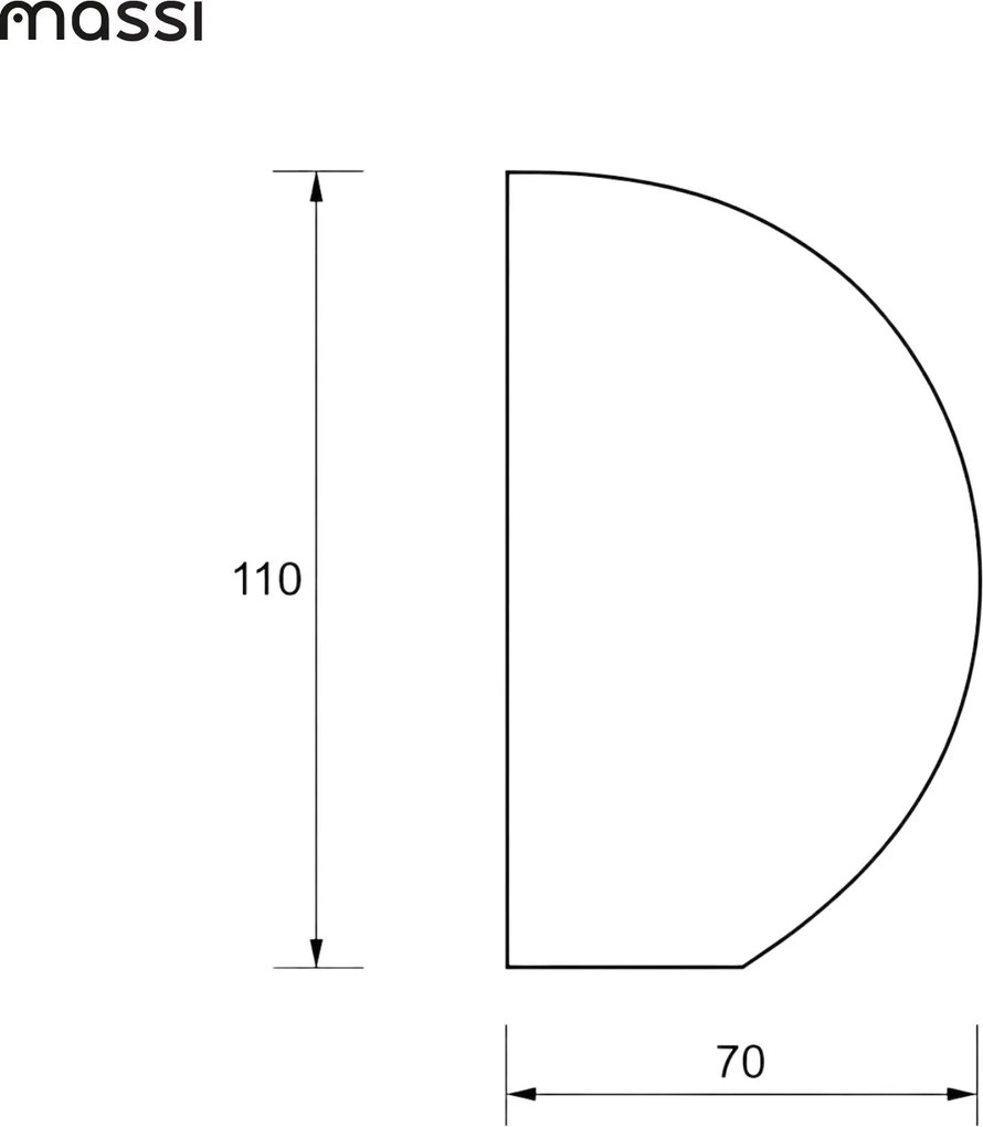 Lustro półokrągłe z podświetleniem MOON Half Cut LED | Różne rozmiary | Różne kolory : Kolor tafli szkła - Brąz, Rozmiar - 70 x 110 cm, Wersja - Prawa