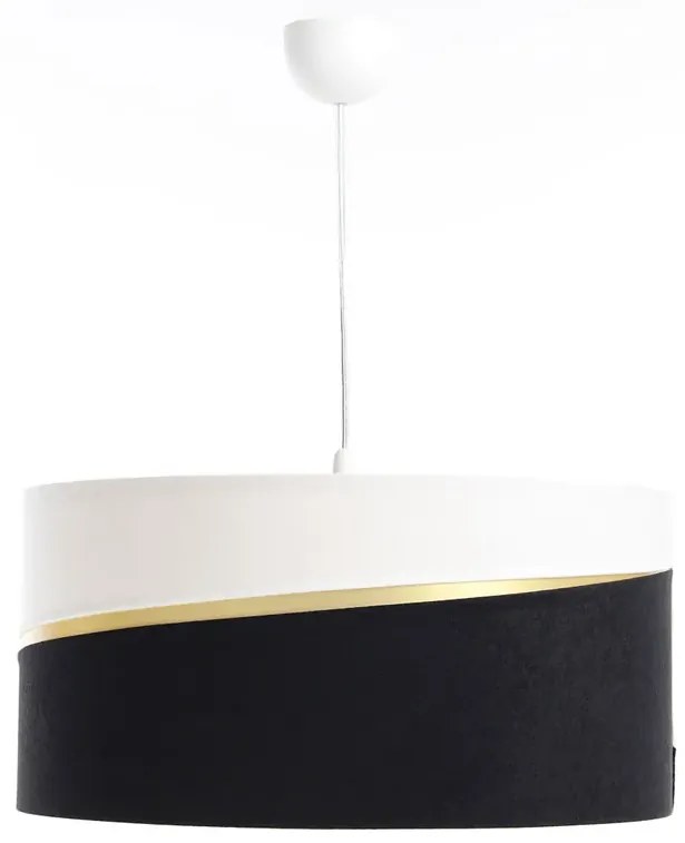 Biało-czarna lampa wisząca welurowa glamour - 12X A338 P4-K49