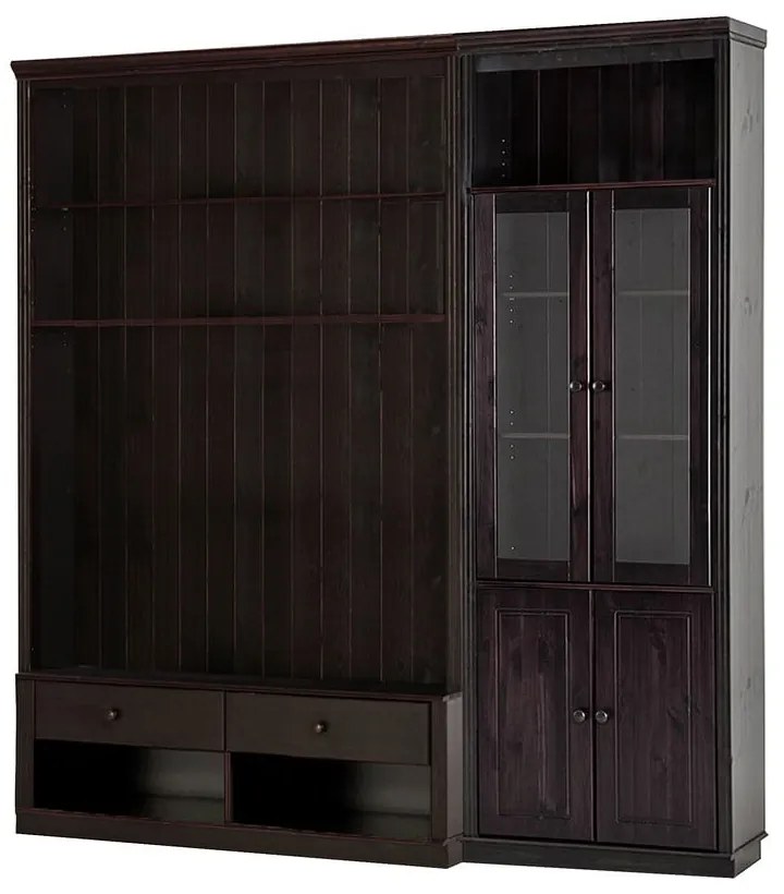 Brązowy zestaw pod TV z litego drewna sosnowego 214x223 cm Anita – Støraa