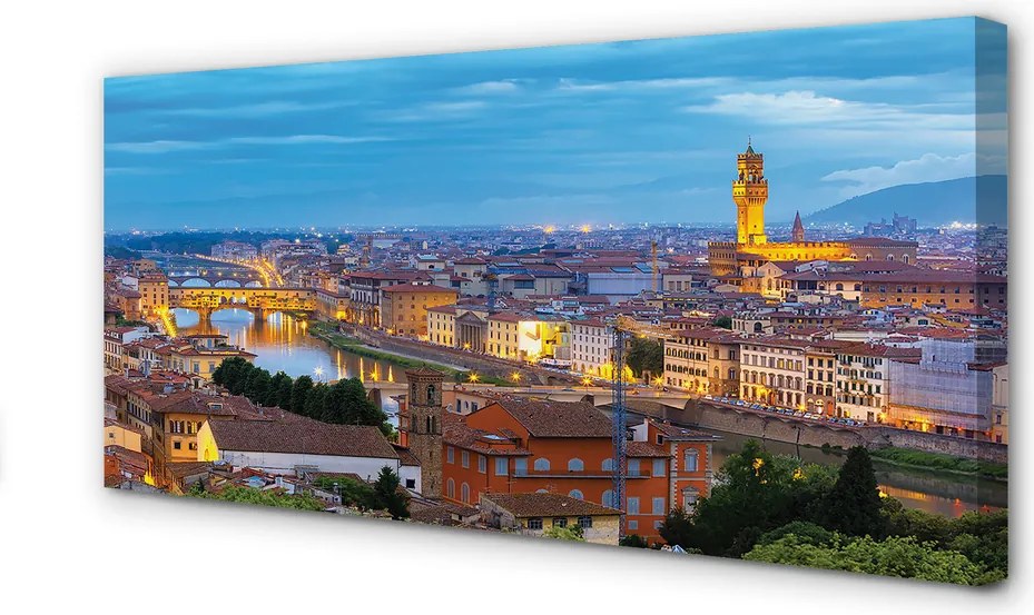 Duży obraz na płótnie Włoska Panorama o Zachodzie Słońca