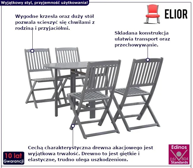 5-częściowy zestaw mebli ogrodowych - Solvith