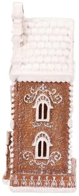 Dekoracja świąteczna Wieża z piernika, poliresin, LED, brązowy