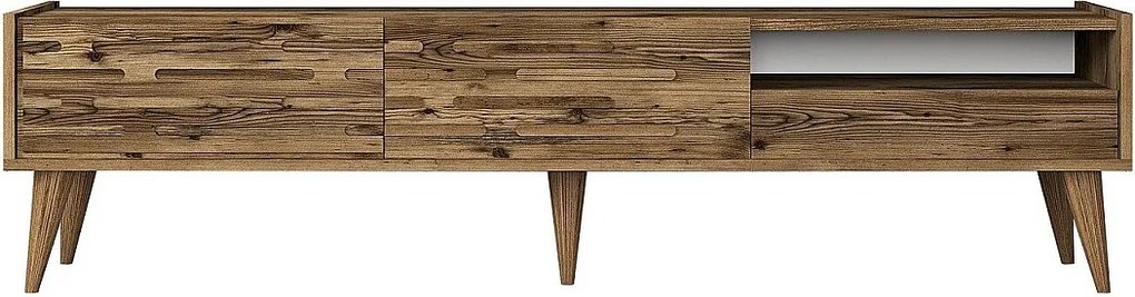 Stojak pod telewizor – 180 cm x 35 cm x 45 cm – Orzech – Płyta wiórowa pokryta melaminą