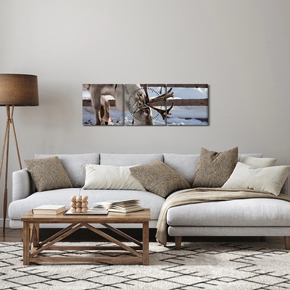 Obraz - Sat (z zegarem) (90x30 cm)