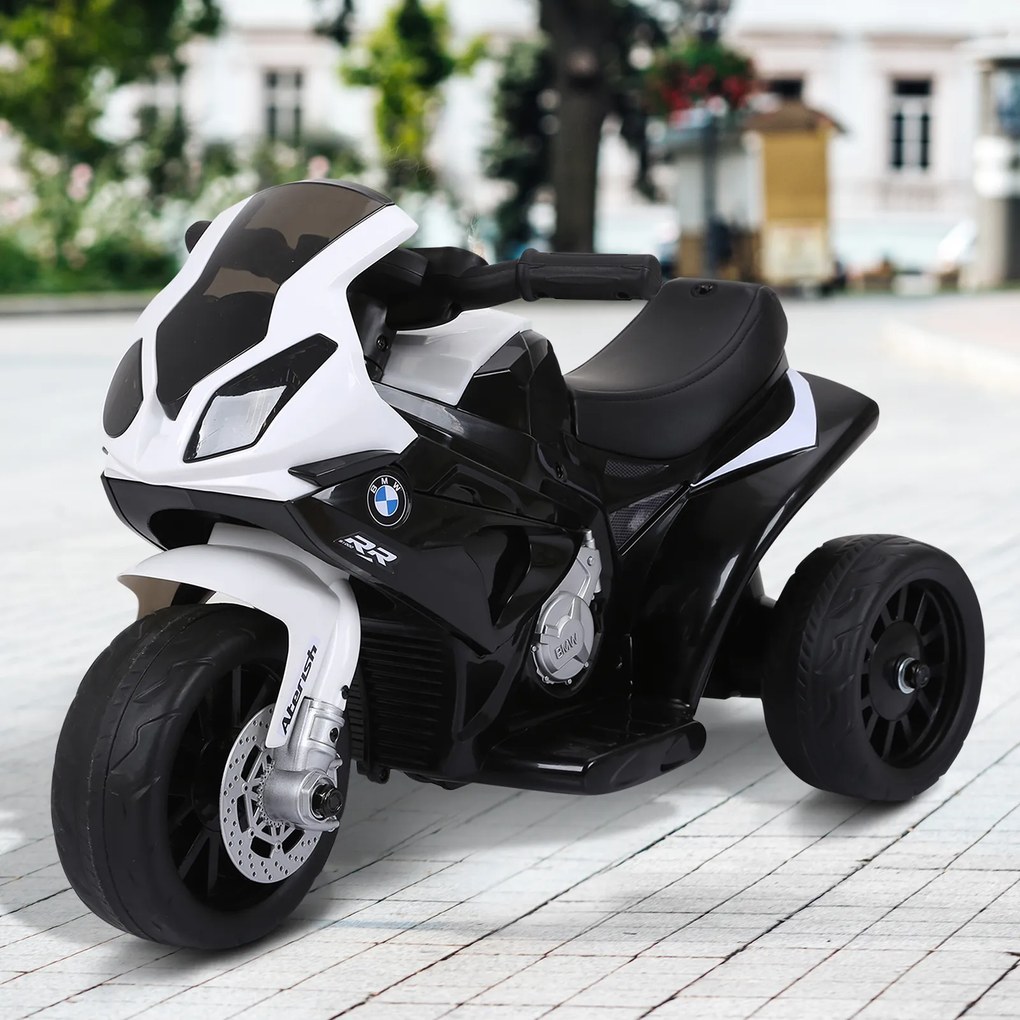 HOMCOM motorek elektryczny na licencji BMW 3 koła z akumulatorem czarny dla dzieci pojazd elektryczny | Aosom PL