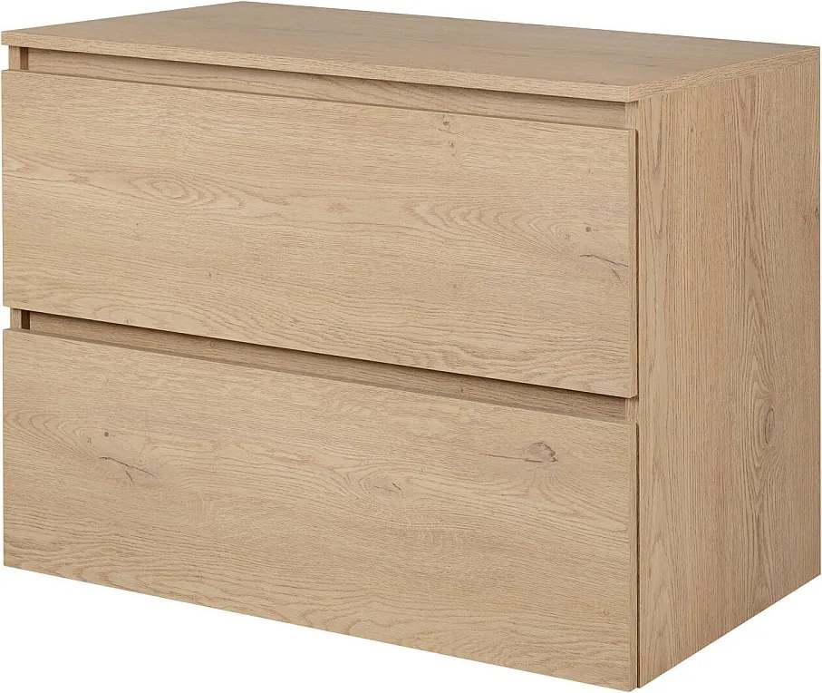 Meble łazienkowe 80 cm + TOP, Kolor: Dąb Jasny, 80 x 60,7 x 46 cm