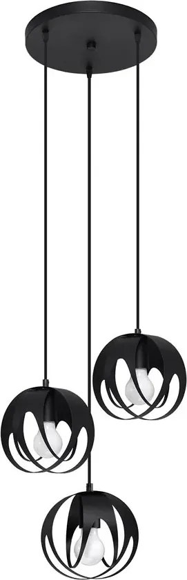 Czarna stalowa lampa wisząca nad stół - 7X A191 W6-S64