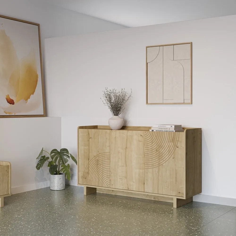 Komoda w dekorze dębu w naturalnym kolorze 140x80x40 cm Daira – Marckeric