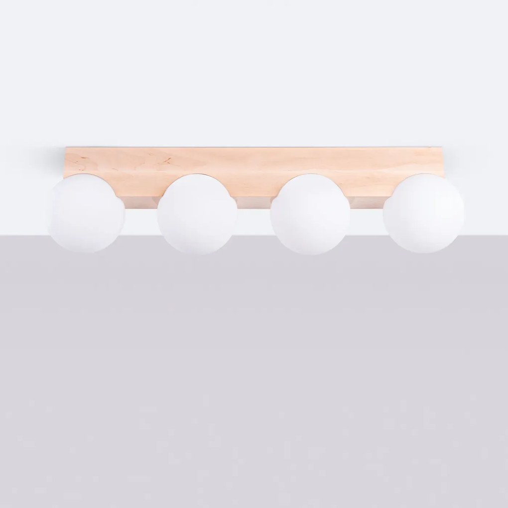 Plafon BULBO 4 naturalne drewno SOLLUX LIGHTING