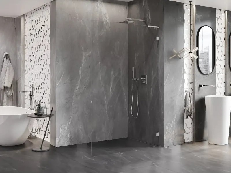 Mexen Lunar L ścianka prysznicowa Walk-in prawa 50 x 200 cm, transparent 8 mm, chrom - 830L-050-000-01-00-P