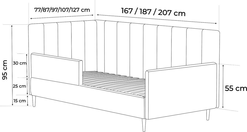 Łóżko dziecięce przypodłogowe BAMBI II - 70x200