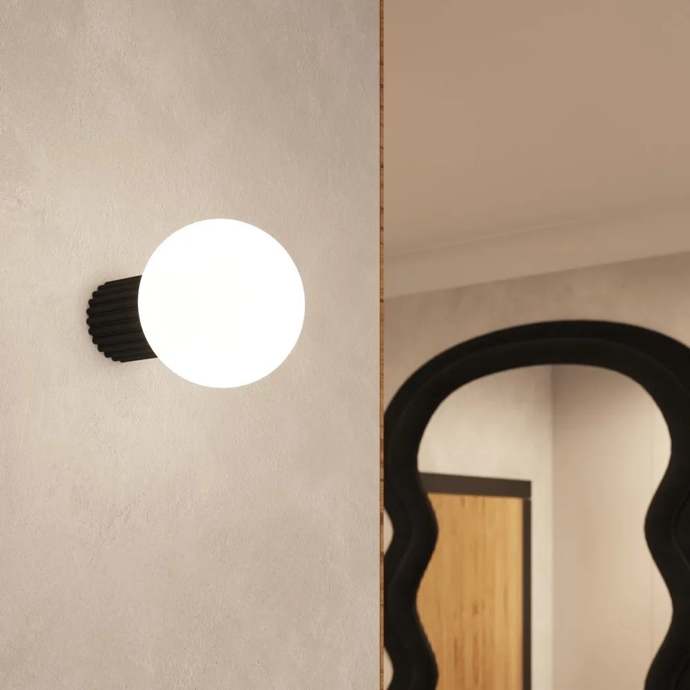 Czarny kinkiet ø 12 cm Orbital – Sollux