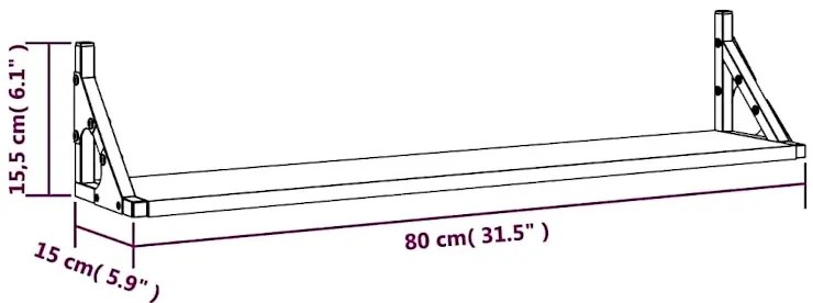 2 półki ścienne na kwiaty dąb sonoma 80 cm C9-E36
