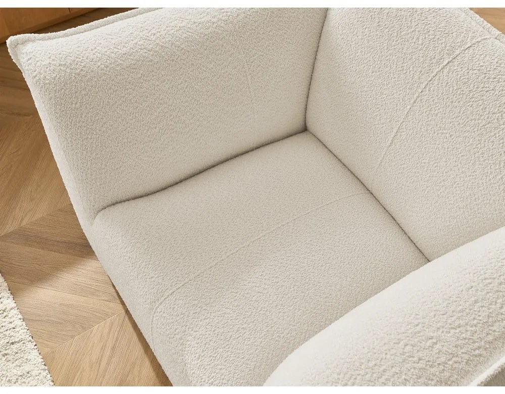 Beżowy fotel z materiału bouclé Giorgia – Bobochic Paris