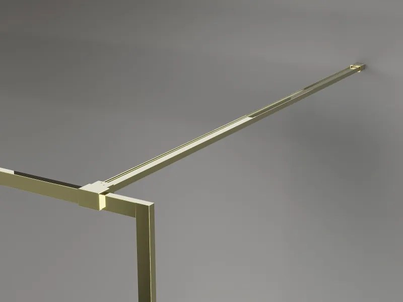 Mexen Kioto-XF ścianka prysznicowa Walk-in z ramką 90 x 202 cm, transparent 10 mm, złota - 800-090-104-50-00-X