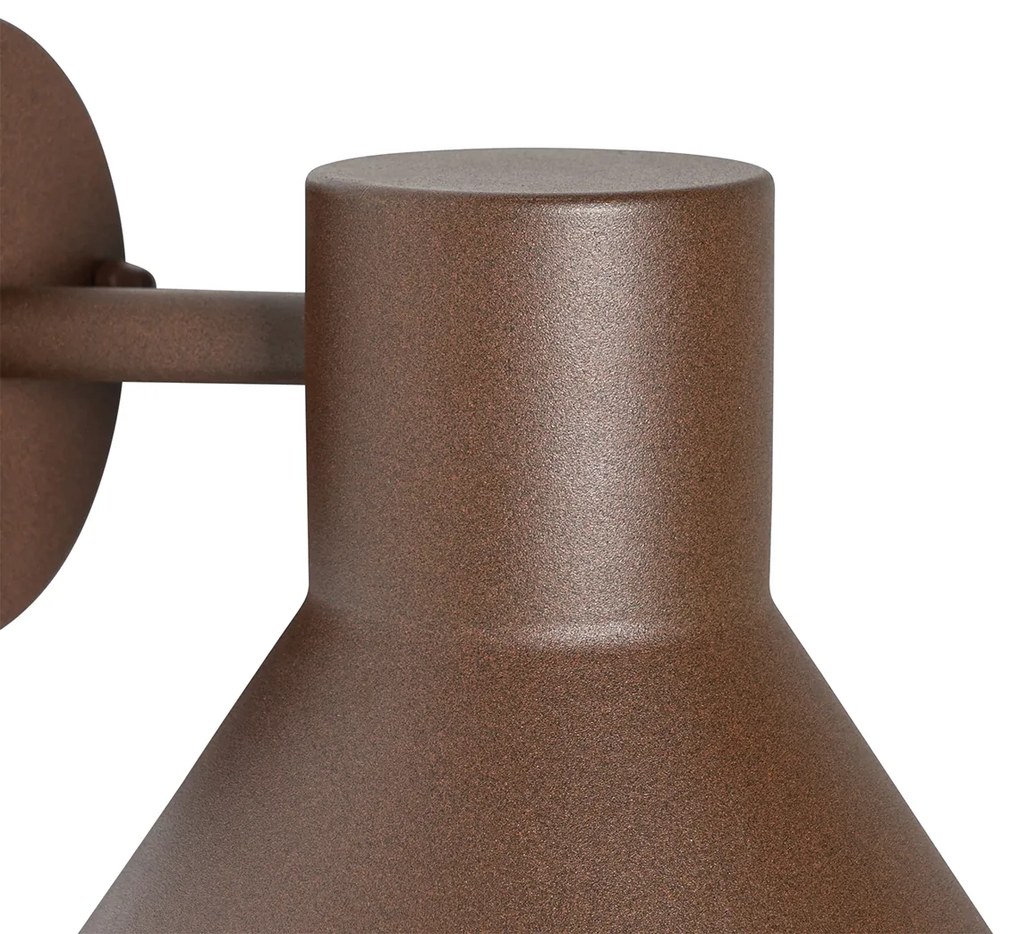 Zewnetrzna Industrialna lampa ścienna zewnętrzna rdzawo-brązowy stożek IP44 - NatasPrzemysłowy Oswietlenie zewnetrzne