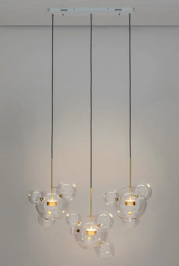 Lampa wisząca ze szklanymi kloszami Capri Line 3 złota