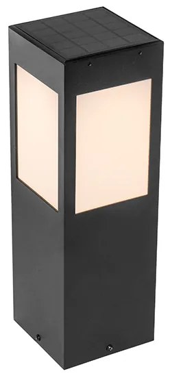 Zewnetrzna Lampa stojąca zewnętrzna czarna 40 cm z możliwością ściemniania i czujnikiem na panel słoneczny - Charlotte Nowoczesny Oswietlenie zewnetrzne