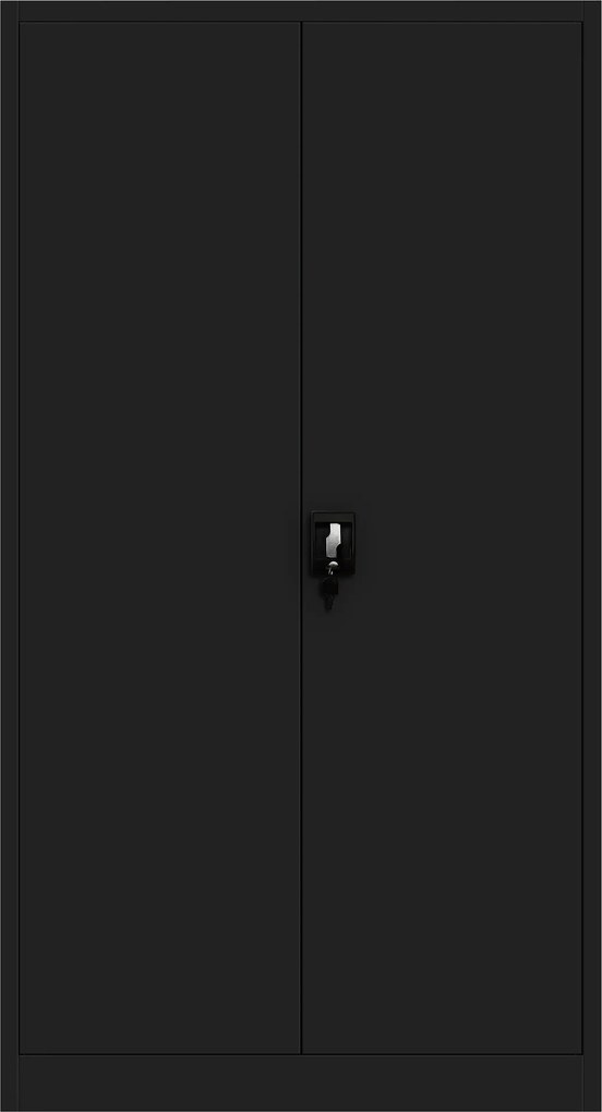 Zestaw 4x szafa biurowa metalowa na akta czarna, 900x1850x400 mm: JAN