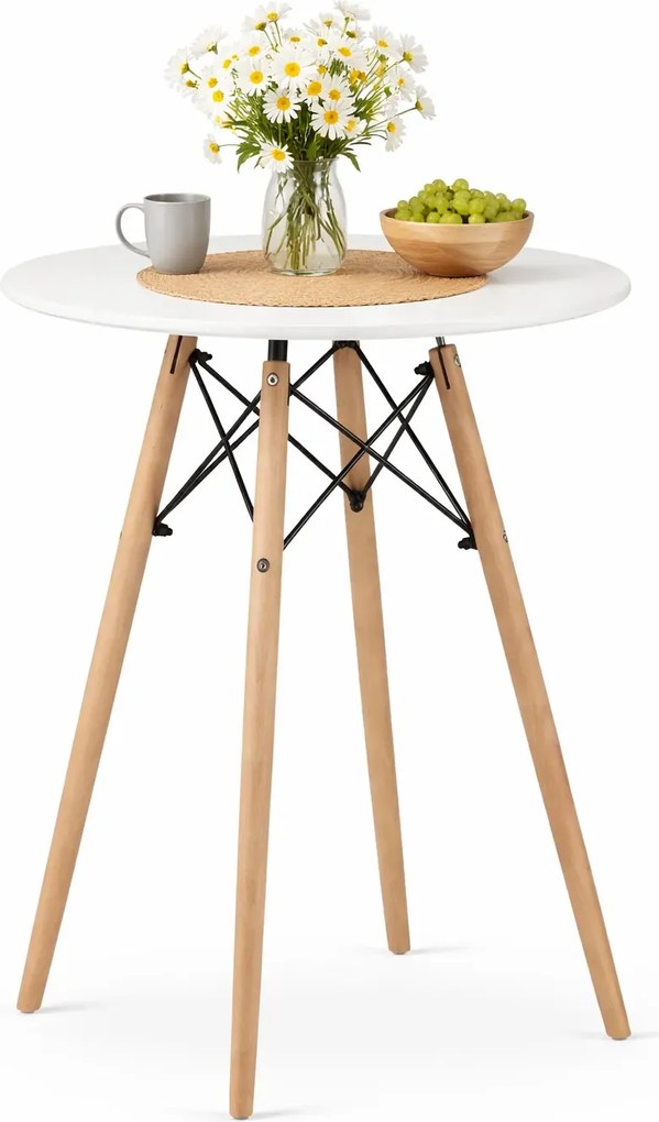 Biały okrągły stół w stylu skandynawskim D3-C86