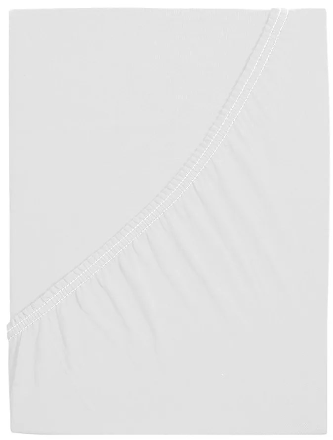 PrzytulneMieszkanie.pl Prześcieradło jersey z mako bawełny LUXORA białe 180 x 200 cm