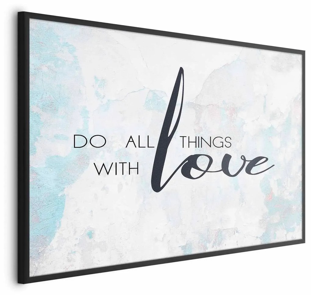Plakat With love 60x40 cm z ramą czarną bez marginesu ARTGEIST B