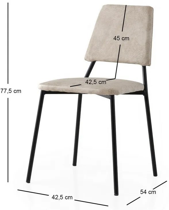 Zestaw krzeseł do jadalni Lima Ecru and Black, 2szt.
