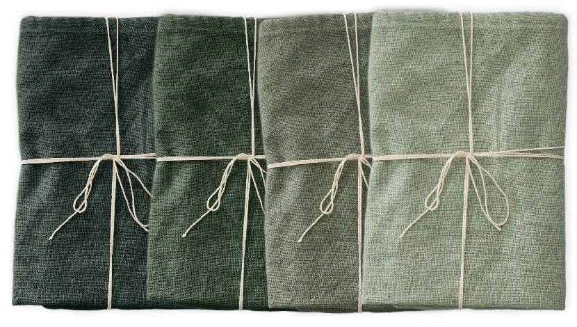 Zestaw 4 serwetek tekstylnych z domieszką lnu Really Nice Things Green Gradient, 43x43 cm